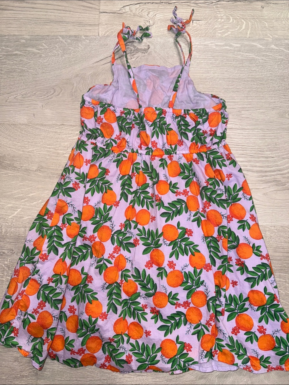 Crewcuts Girls Orange Print Sundress - Orange, Green, Lavender - size 8 - Picture 2 of 3